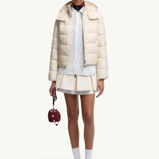 Gisors Geometric-Quilted Hooded Short Down Jacket