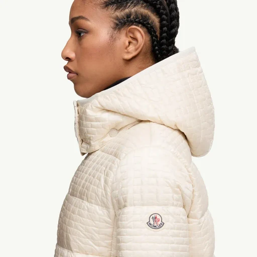 Gisors Geometric-Quilted Hooded Short Down Jacket