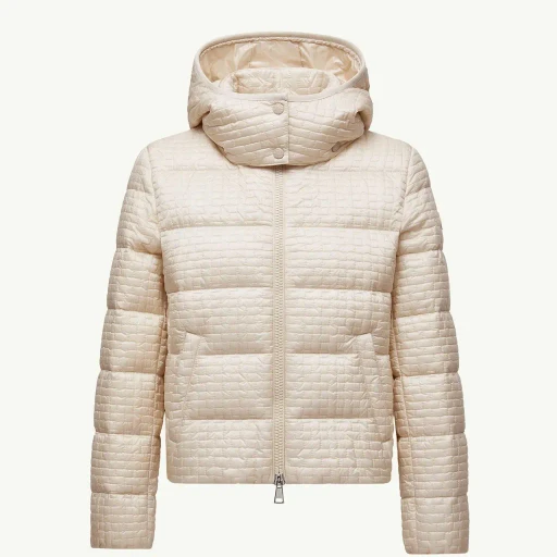 Gisors Geometric-Quilted Hooded Short Down Jacket
