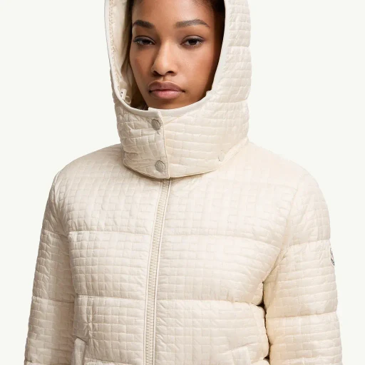 Gisors Geometric-Quilted Hooded Short Down Jacket