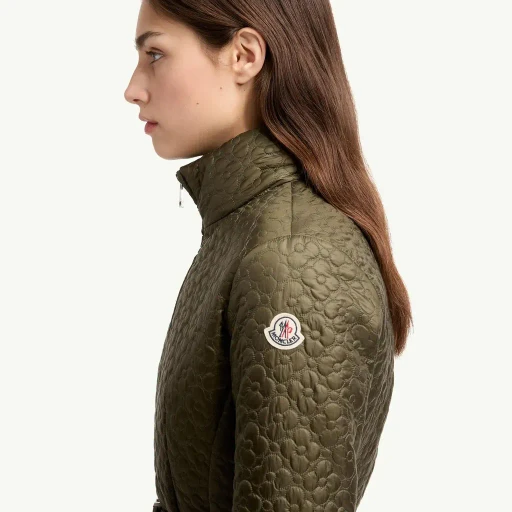 Geranium Floral-Quilted Short Down Jacket