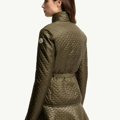 Geranium Floral-Quilted Short Down Jacket