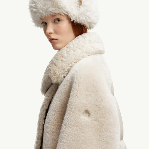 Gobain Shearling & Suede Short Down Jacket
