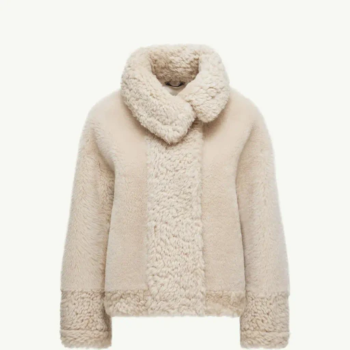 Gobain Shearling & Suede Short Down Jacket