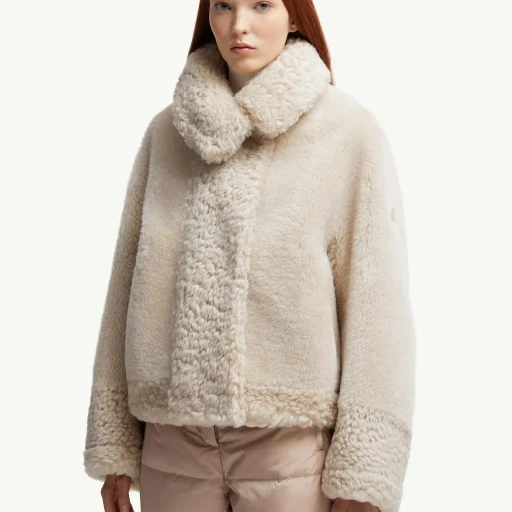 Gobain Shearling & Suede Short Down Jacket