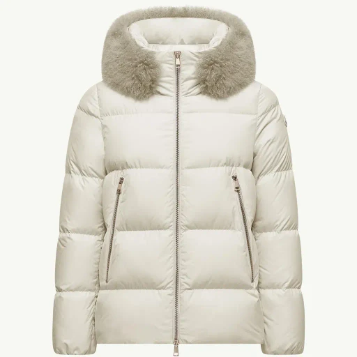 Laichefur Hooded Shearling-Trimmed Short Down Jacket