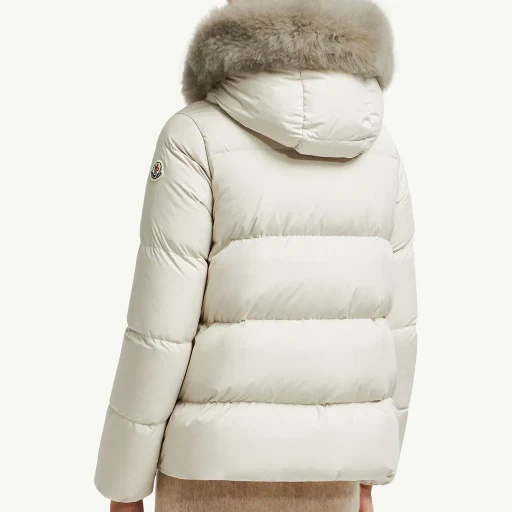 Laichefur Hooded Shearling-Trimmed Short Down Jacket