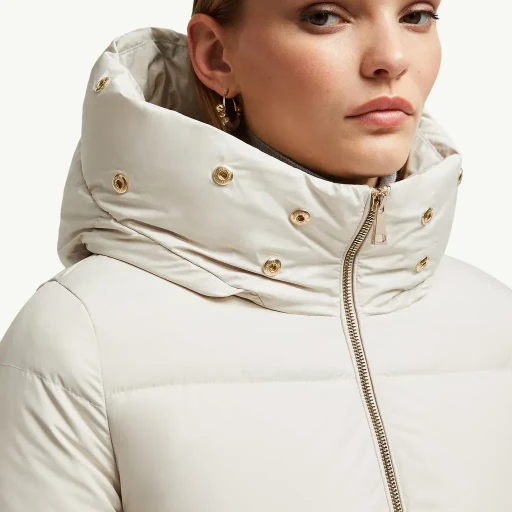 Laichefur Hooded Shearling-Trimmed Short Down Jacket
