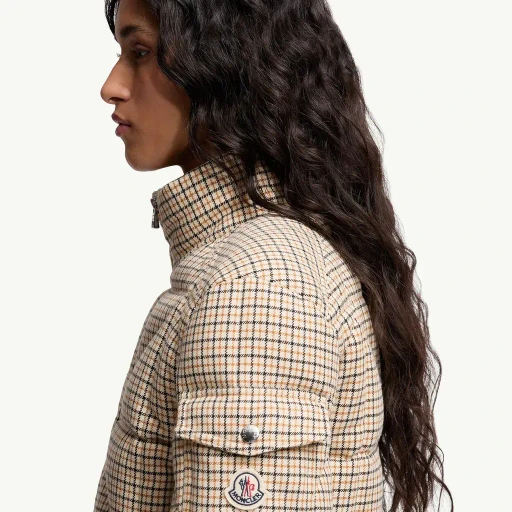 Keros Diamond-Quilted Wool Blend Short Down Jacket