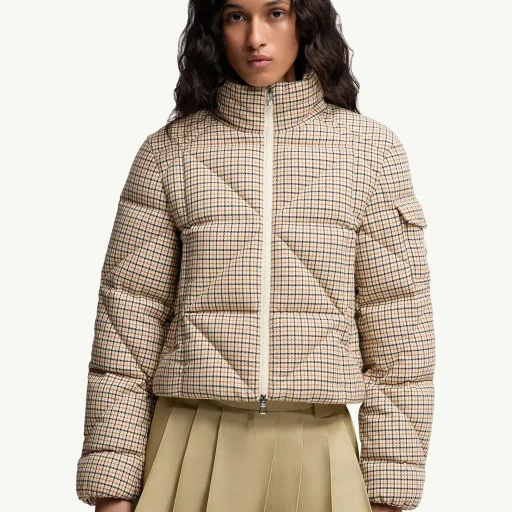 Keros Diamond-Quilted Wool Blend Short Down Jacket