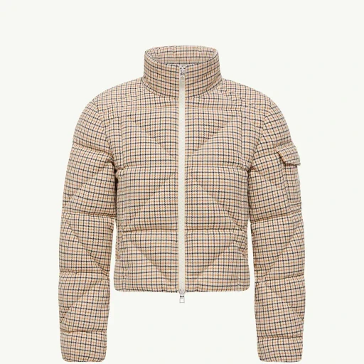 Keros Diamond-Quilted Wool Blend Short Down Jacket