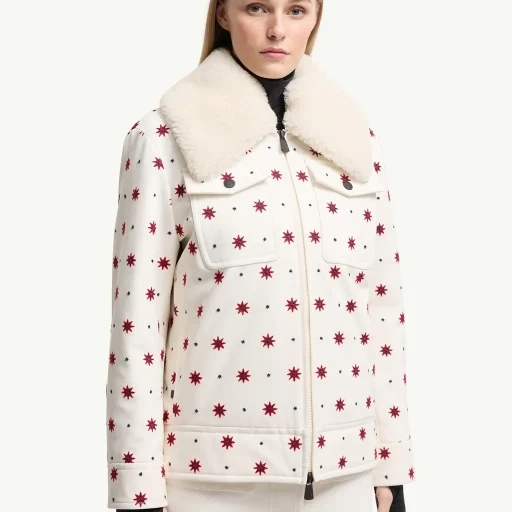 Larient Geometric Pattern Down Shirt Jacket