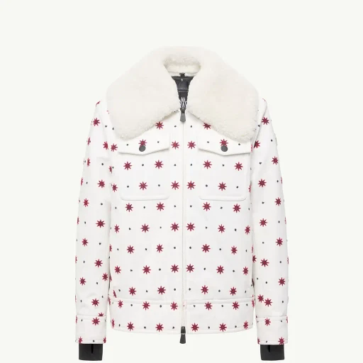 Larient Geometric Pattern Down Shirt Jacket