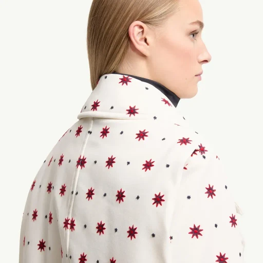 Larient Geometric Pattern Down Shirt Jacket