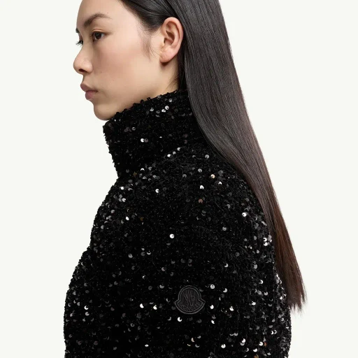 Louvi Sequin-Embroidered Short Down Jacket