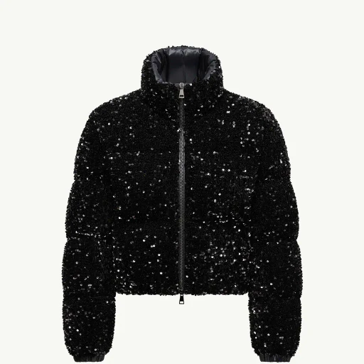 Louvi Sequin-Embroidered Short Down Jacket