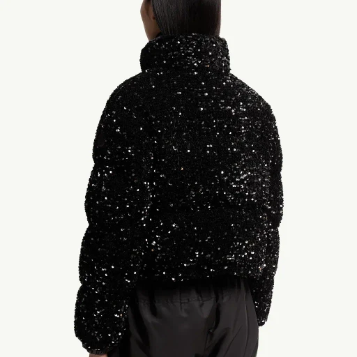 Louvi Sequin-Embroidered Short Down Jacket