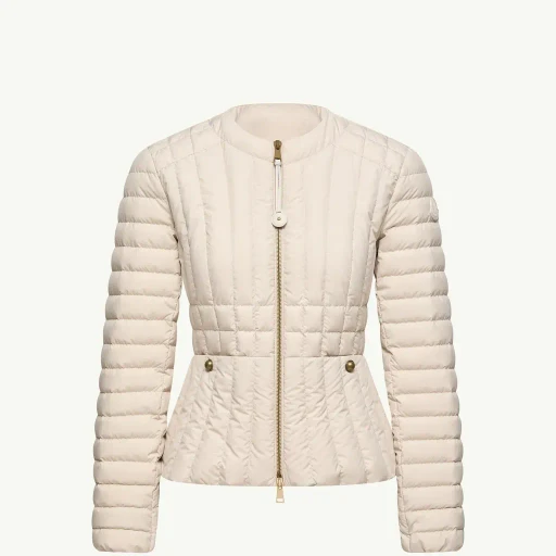 Menthe Vertical-Quilted Short Down Jacket