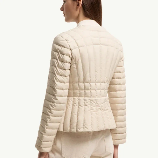 Menthe Vertical-Quilted Short Down Jacket