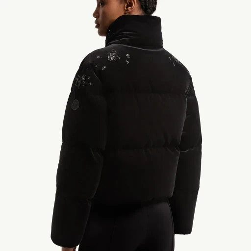 Nelles Sequin-Embroidered Velvet Short Down Jacket