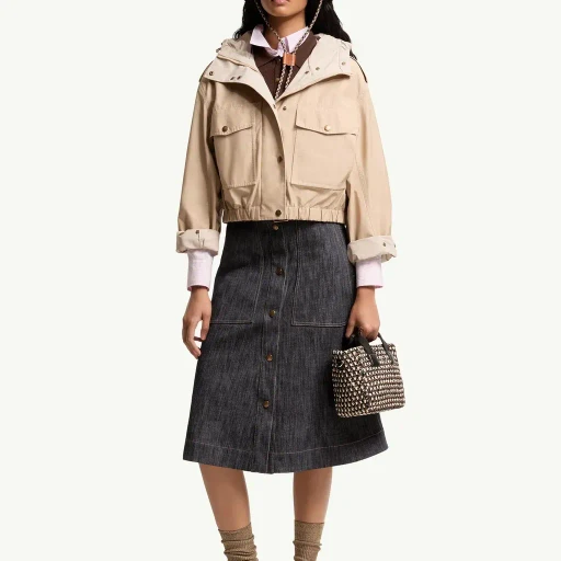 Carex Hooded Cotton Blend Poplin Jacket