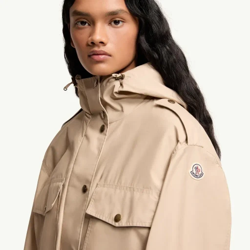 Carex Hooded Cotton Blend Poplin Jacket