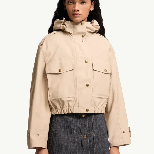 Carex Hooded Cotton Blend Poplin Jacket