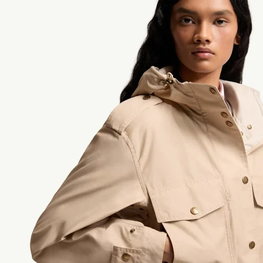 Carex Hooded Cotton Blend Poplin Jacket
