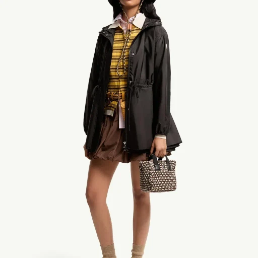 Weteau Ruched Hooded Rain Jacket