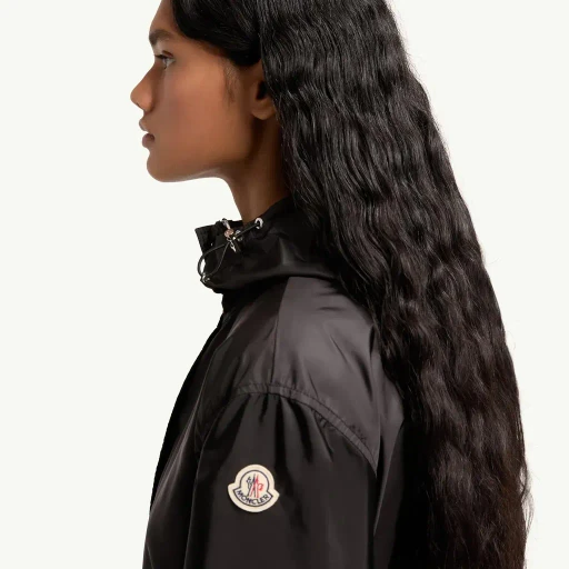 Weteau Ruched Hooded Rain Jacket