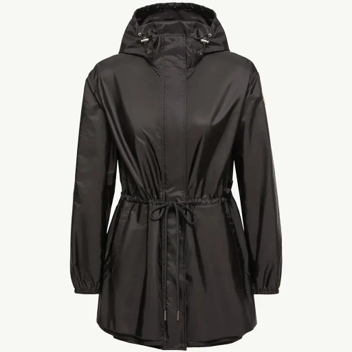 Weteau Ruched Hooded Rain Jacket