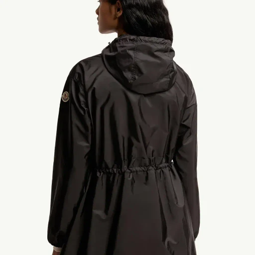 Weteau Ruched Hooded Rain Jacket