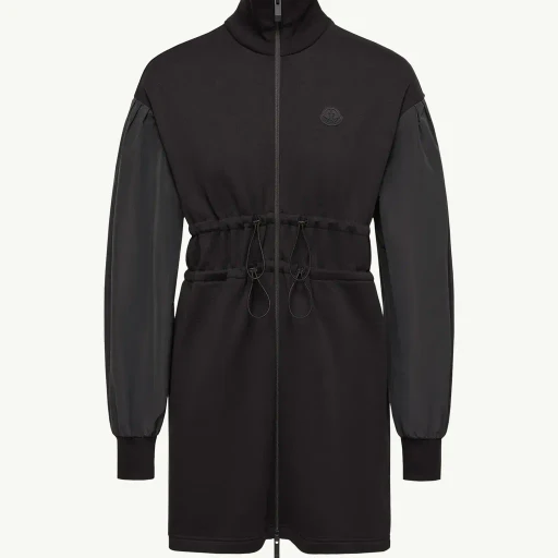 Cotton Fleece Sweatshirt Zip-Up Dress