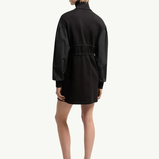 Cotton Fleece Sweatshirt Zip-Up Dress