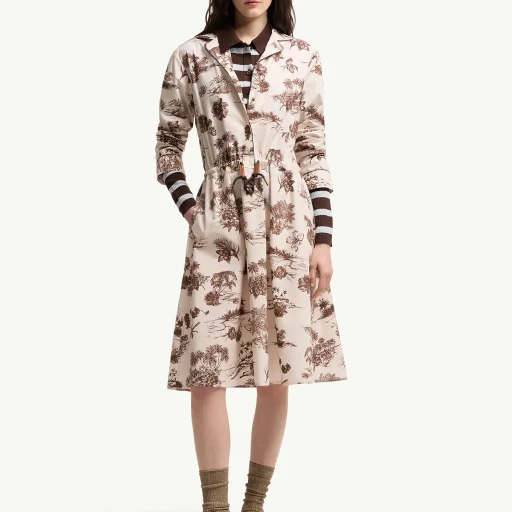 Floral Knee Length Shirt Dress