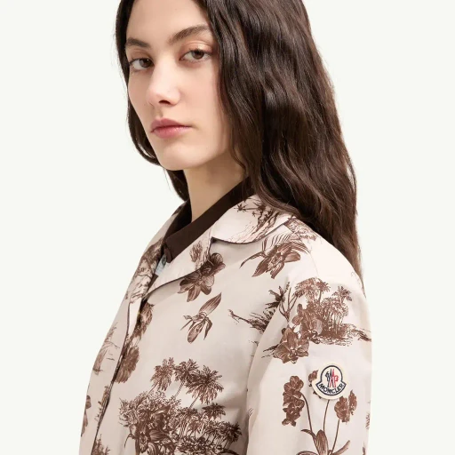 Floral Knee Length Shirt Dress