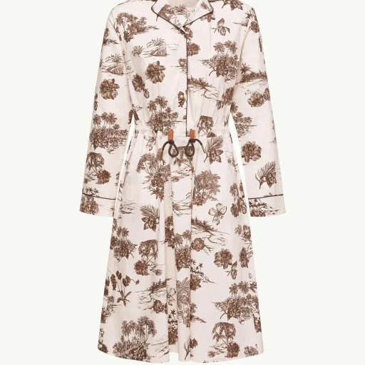 Floral Knee Length Shirt Dress