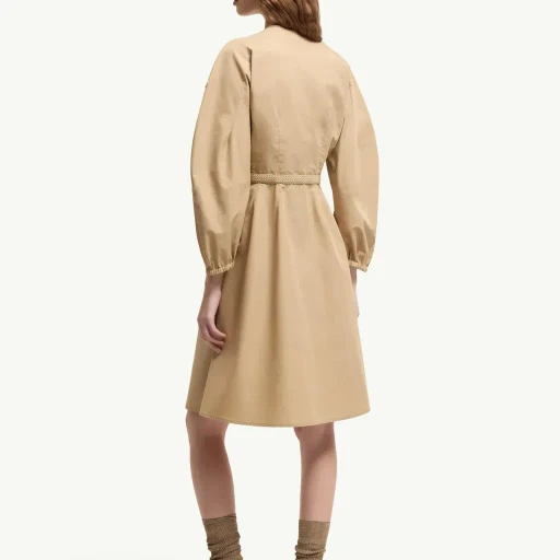 Pleated Poplin Dress