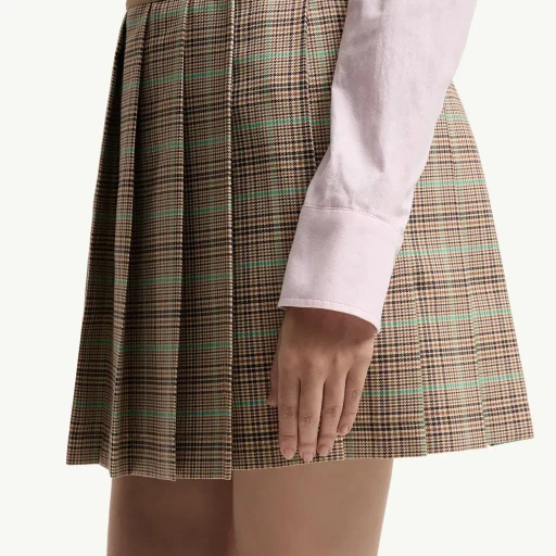 Checked Pleated Mini Skirt