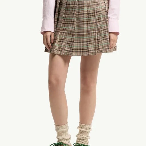 Checked Pleated Mini Skirt