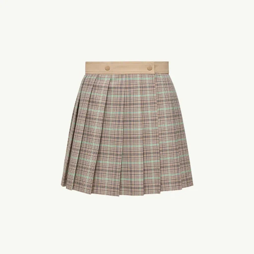 Checked Pleated Mini Skirt