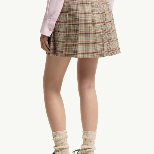 Checked Pleated Mini Skirt