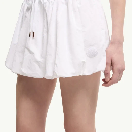 Cotton Blend Balloon Mini Skirt