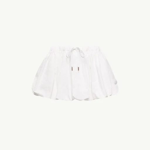 Cotton Blend Balloon Mini Skirt