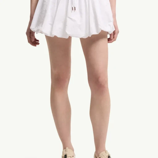 Cotton Blend Balloon Mini Skirt