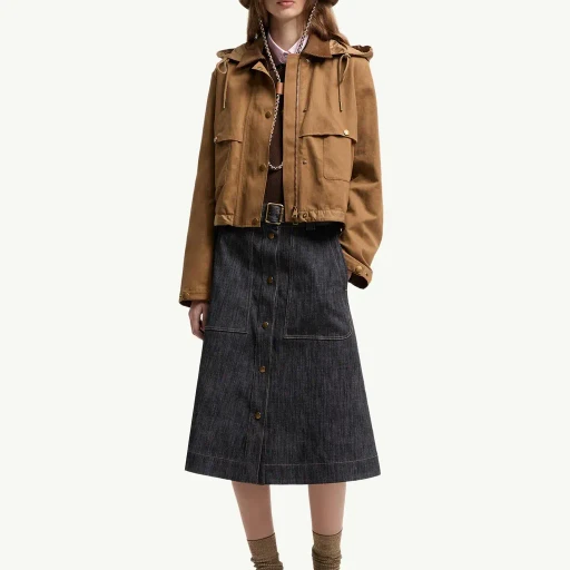Denim Knee-Length Skirt