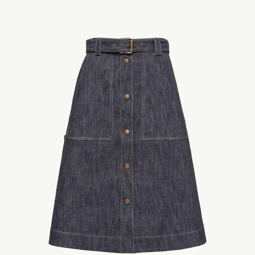 Denim Knee-Length Skirt
