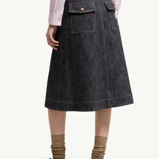 Denim Knee-Length Skirt
