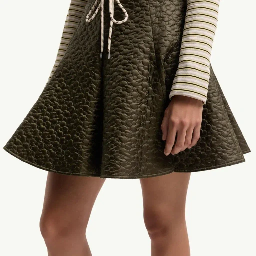 Floral-Quilted Padded Mini Skirt