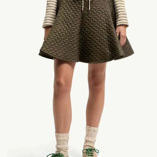 Floral-Quilted Padded Mini Skirt